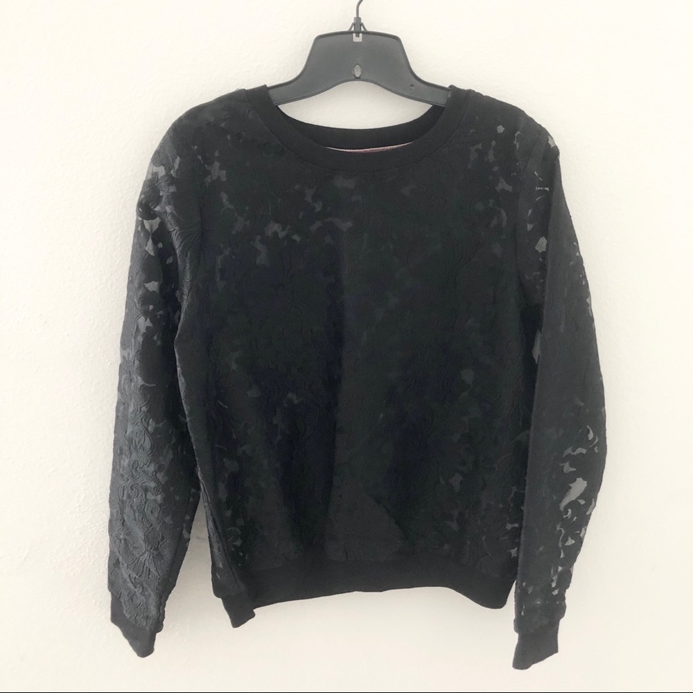 Black Sheer Embroidered Cuteness
